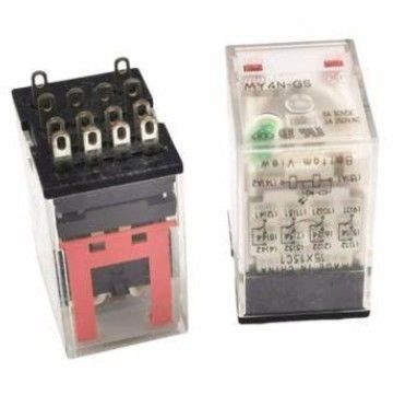 Single Contact Miniature Power Relay with Built-in CR Circuit 4-Pole Plug-in Terminals and Coil Surge Absorption