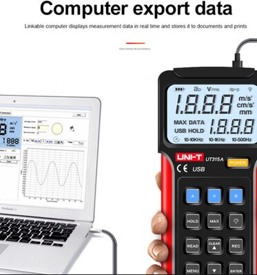 UNI-T UT315A Digital Vibration Tester Handheld Precision Measurement 5% Accuracy IP55 Protection 1 Year 8-Hour Battery Life
