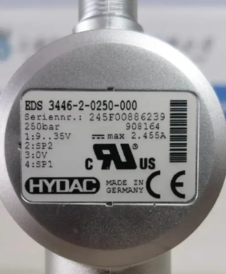 Hydac EDS 3400 Series Electronic Pressure Switch with 4 .. 20 mA Input 0-10V Output and Stainless Steel Membrane