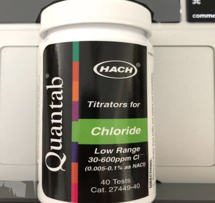 hach Chloride QuanTab Test Strips, 30-600 mg/L，Product Number: 2744940